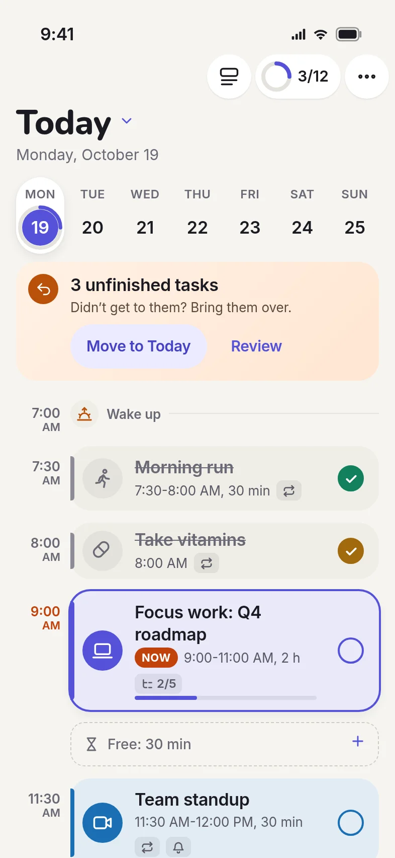 Plannly: A calm, clear day